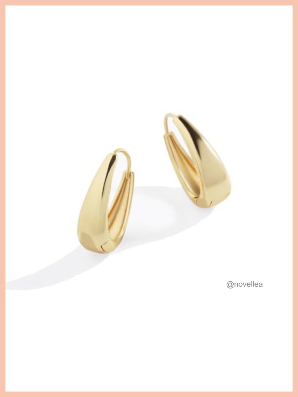 Chunky Teardrop Hoop Earrings 18K Gold Plated Waterproof Stainless Steel